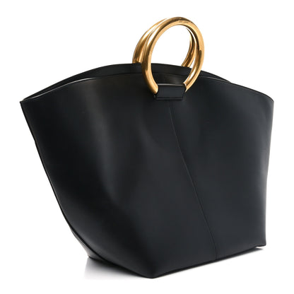 Saint Laurent Smooth Calfskin Maxi Trapezoid Shopping Tote Black 4 of 10