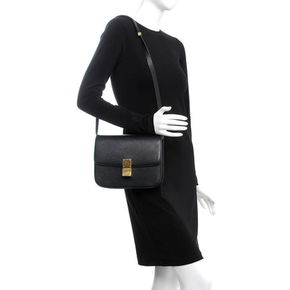 Celine Goatskin Medium Classic Box Flap Bag Black 2 of 10