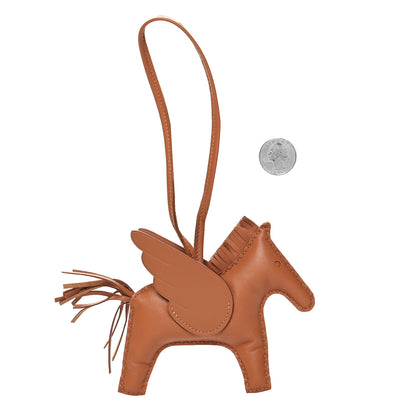 Hermes Milo Lambskin Swift Grigri Rodeo Pegase Horse Bag Charm MM Gold 2 of 5