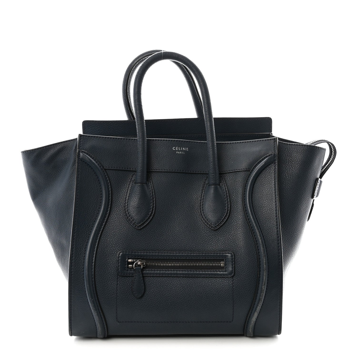 Celine Drummed Calfskin Mini Luggage Orage 1 of 9