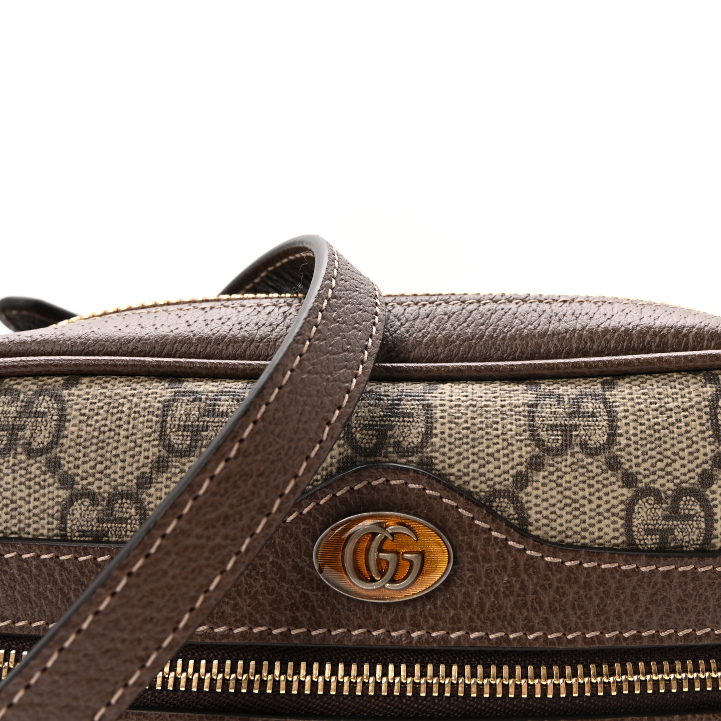 GG Supreme Monogram Web Mini Ophidia Shoulder Bag Brown