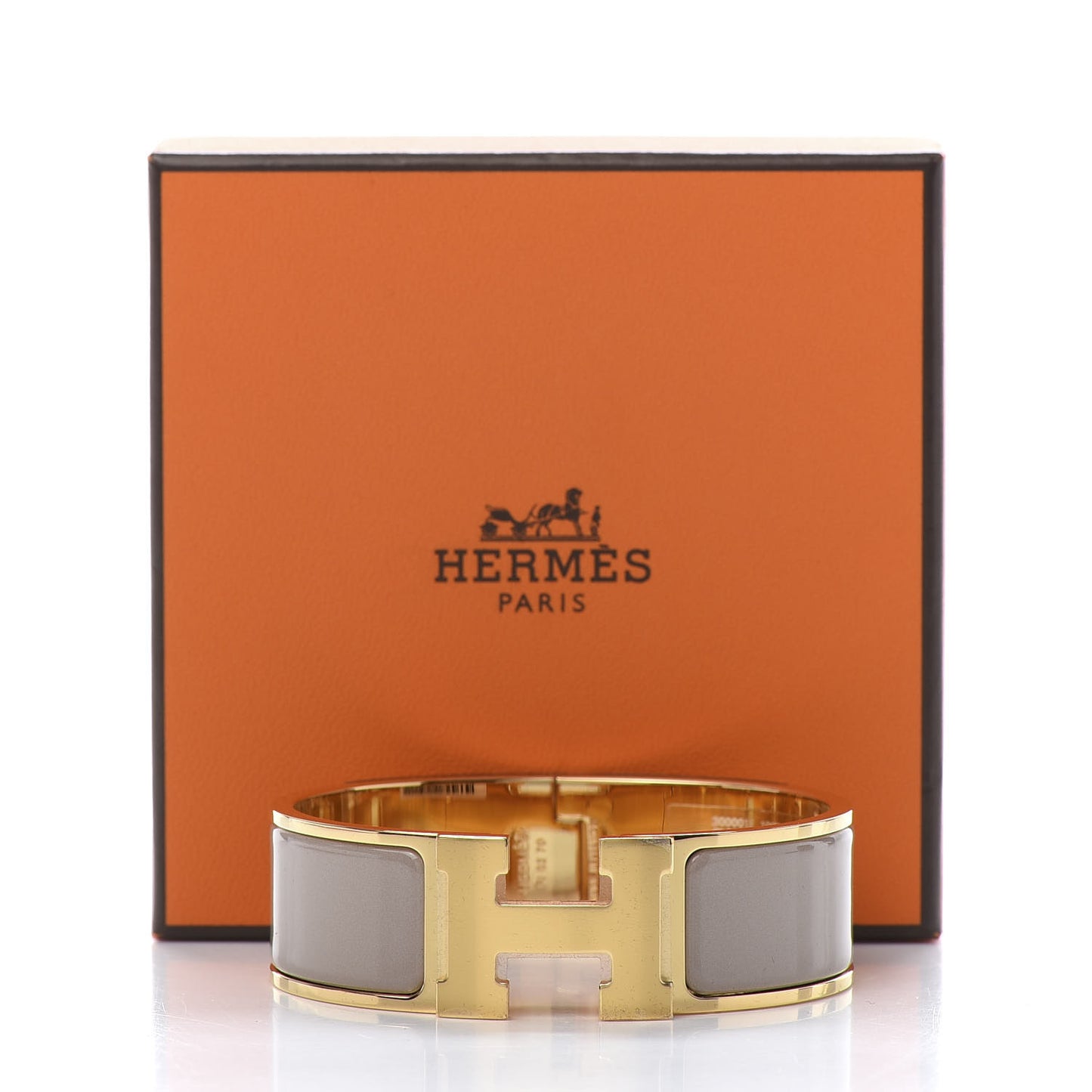 Enamel Wide Clic Clac H Bracelet GM Marron Glace