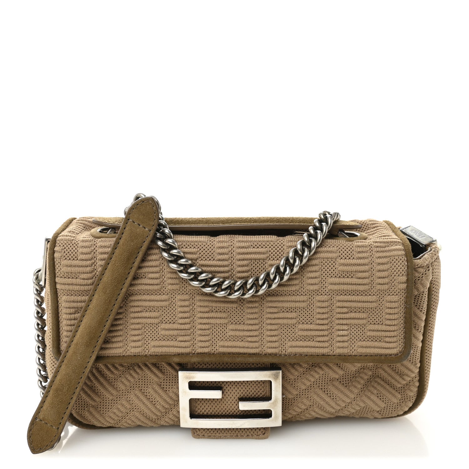 Fendi Technical Fabric FF Midi Chain Baguette Sand 1 of 8