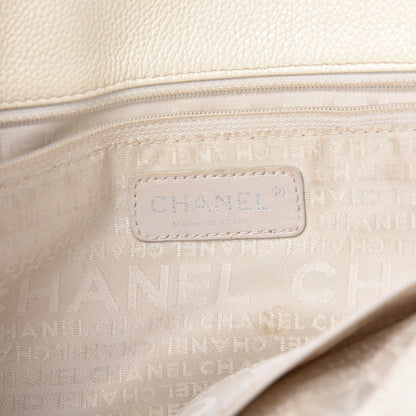 Chanel Calfskin Mademoiselle Lock Cerf Shopper Tote White 6 of 35
