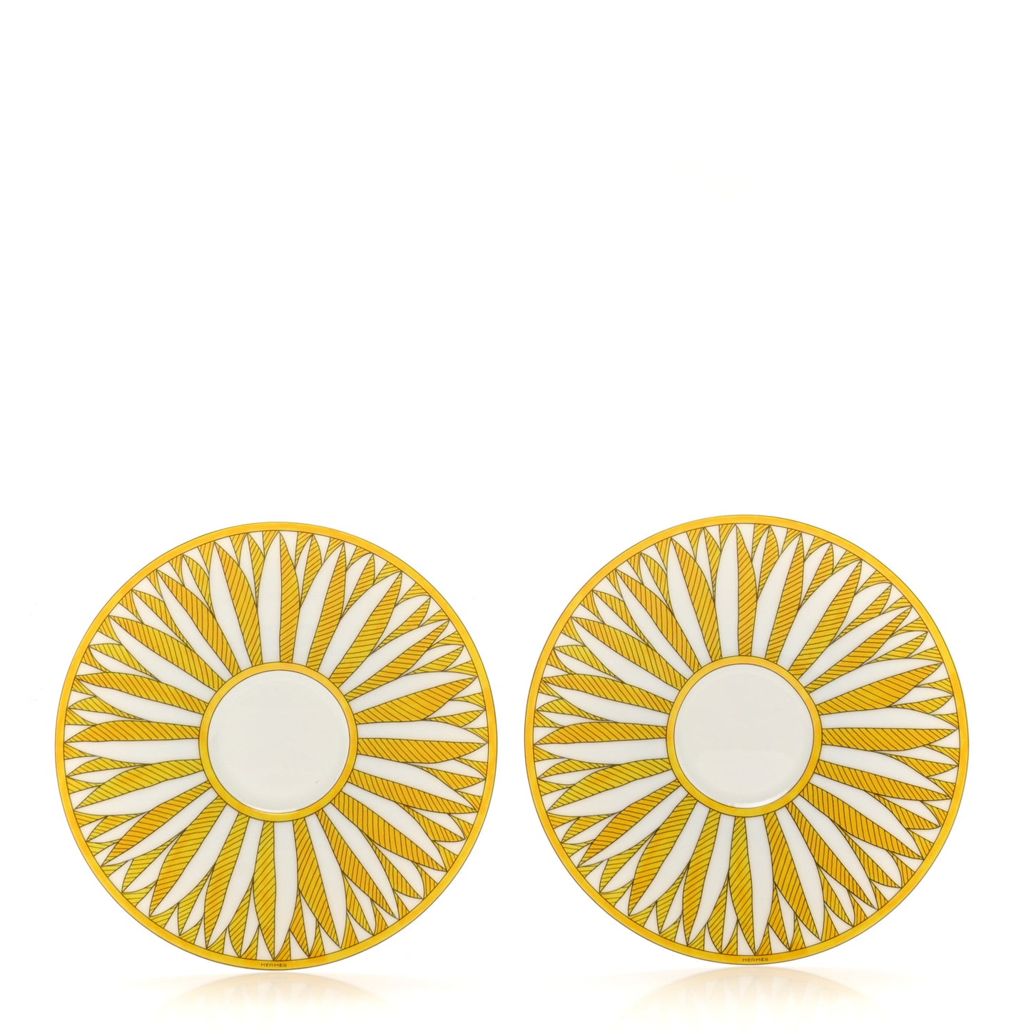Porcelain Soleil d'Hermes Breakfast Cup And Saucer Set Of 2