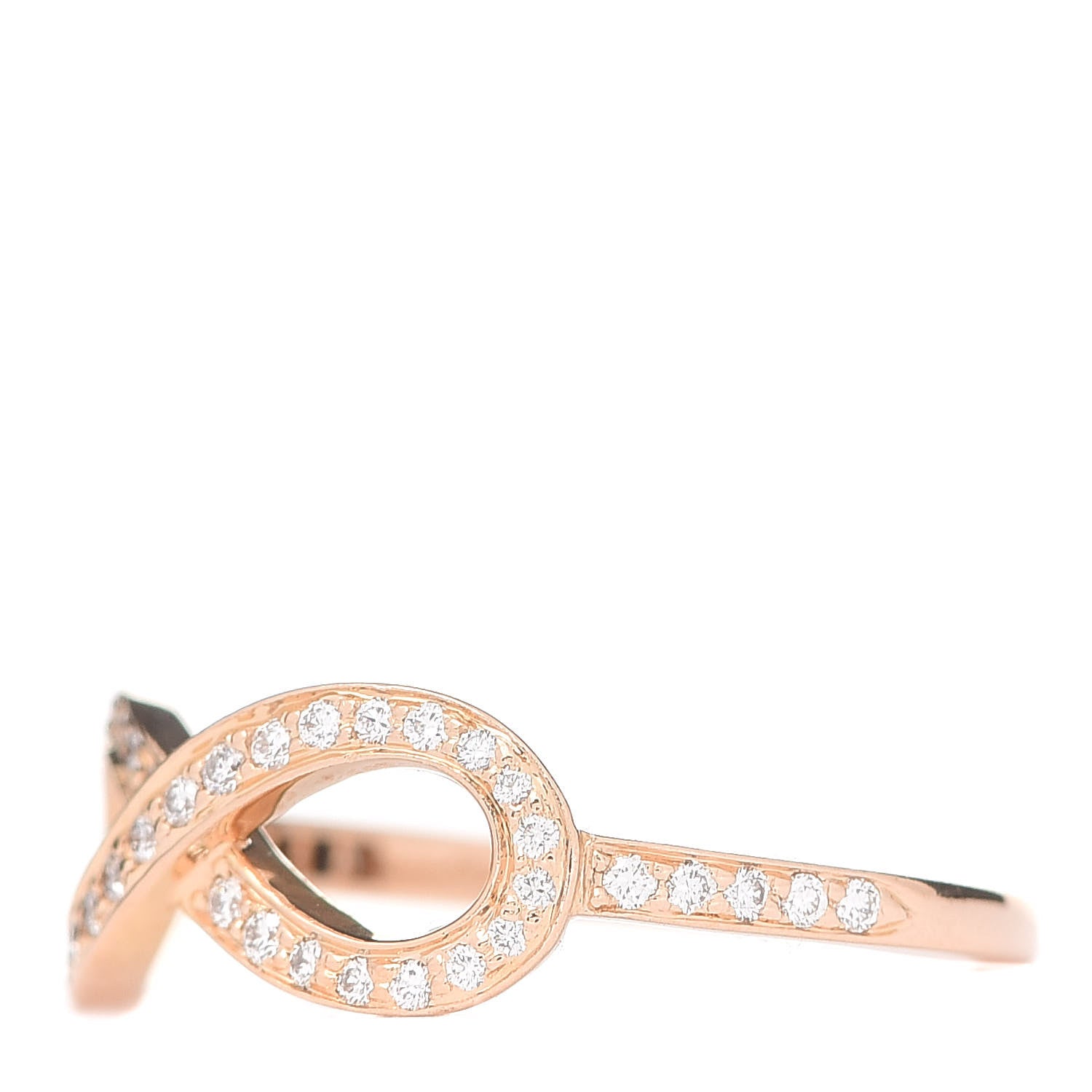 Tiffany 18K Rose Gold Diamond Infinity Ring 48 4.5 3 of 6