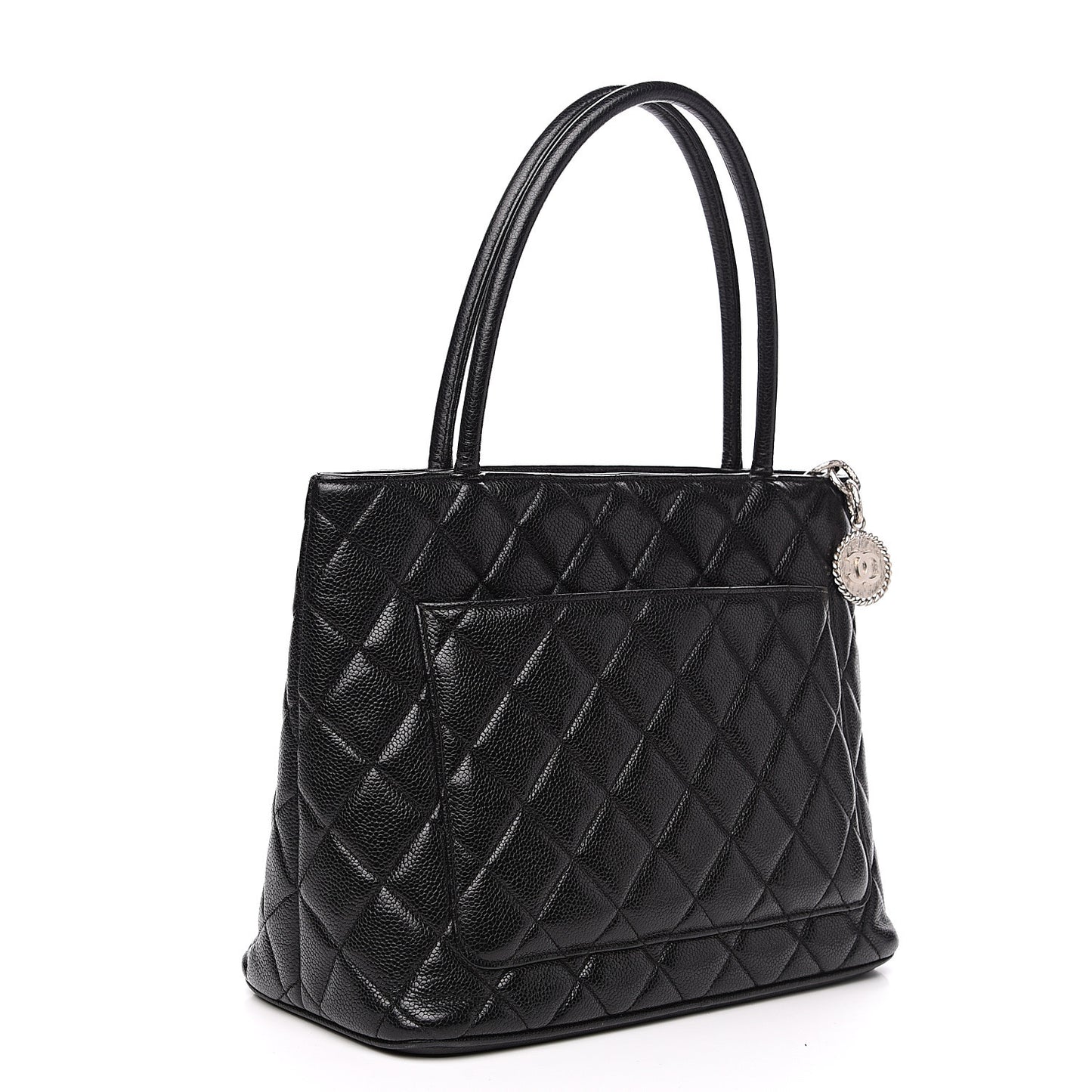 Caviar Quilted Medallion Tote Black