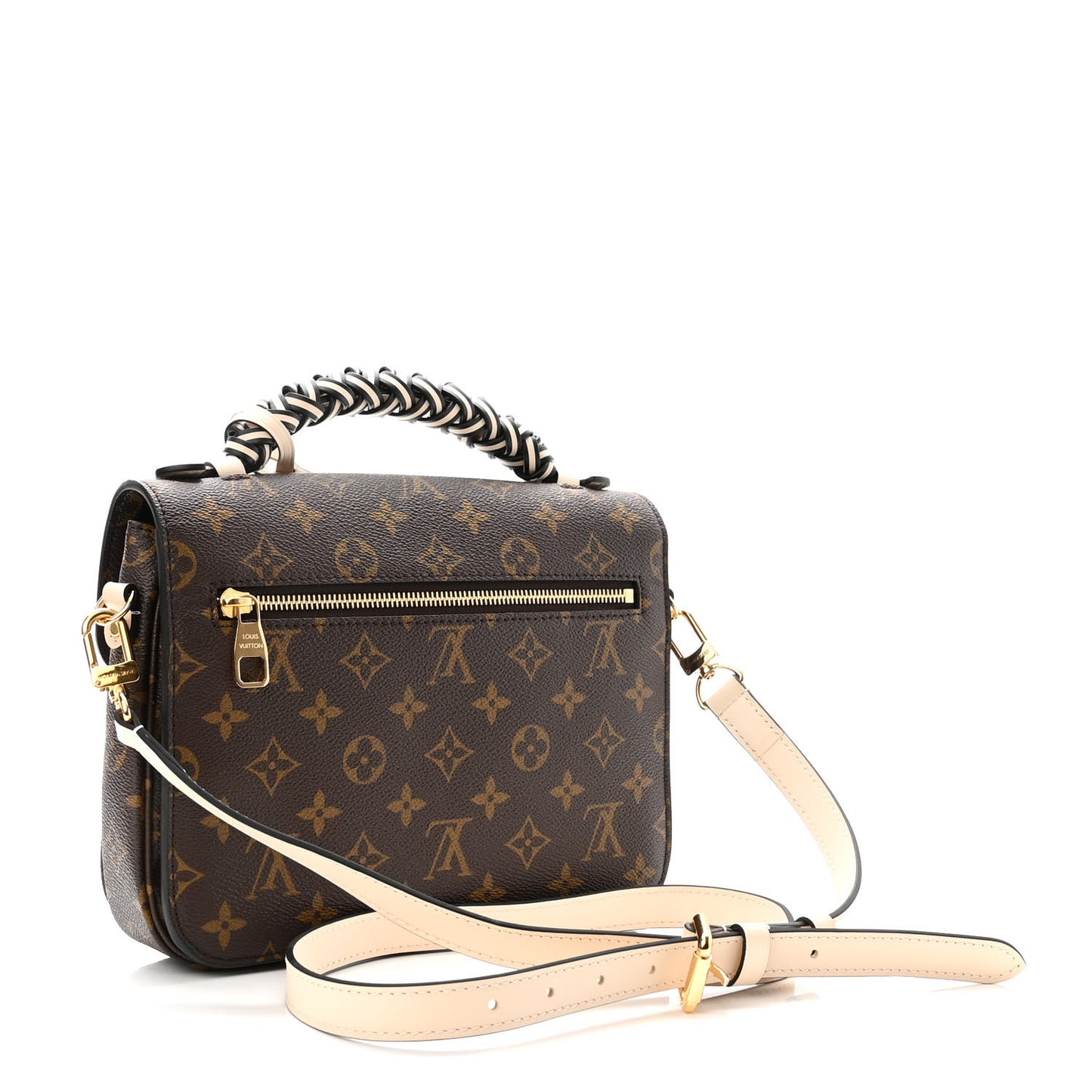 Monogram Braided Pochette Metis Creme Beige