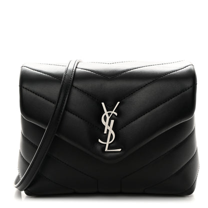 Saint Laurent Calfskin Y Quilted Monogram Toy Loulou Crossbody Bag Black 1 of 10