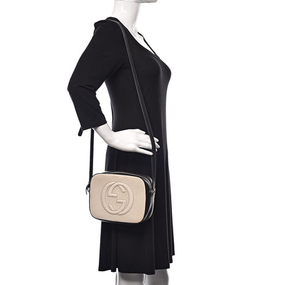 Gucci Dollar Calfskin Bi-Color Small Soho Disco Bag Mystic White Black 2 of 10