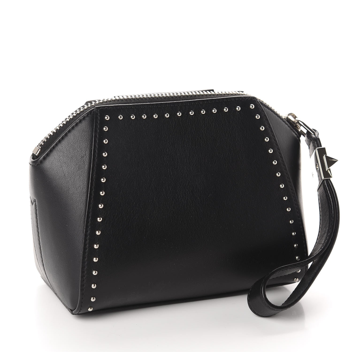 Givenchy Calfskin Small Studded Antigona Beauty Wristlet Black 3 of 8