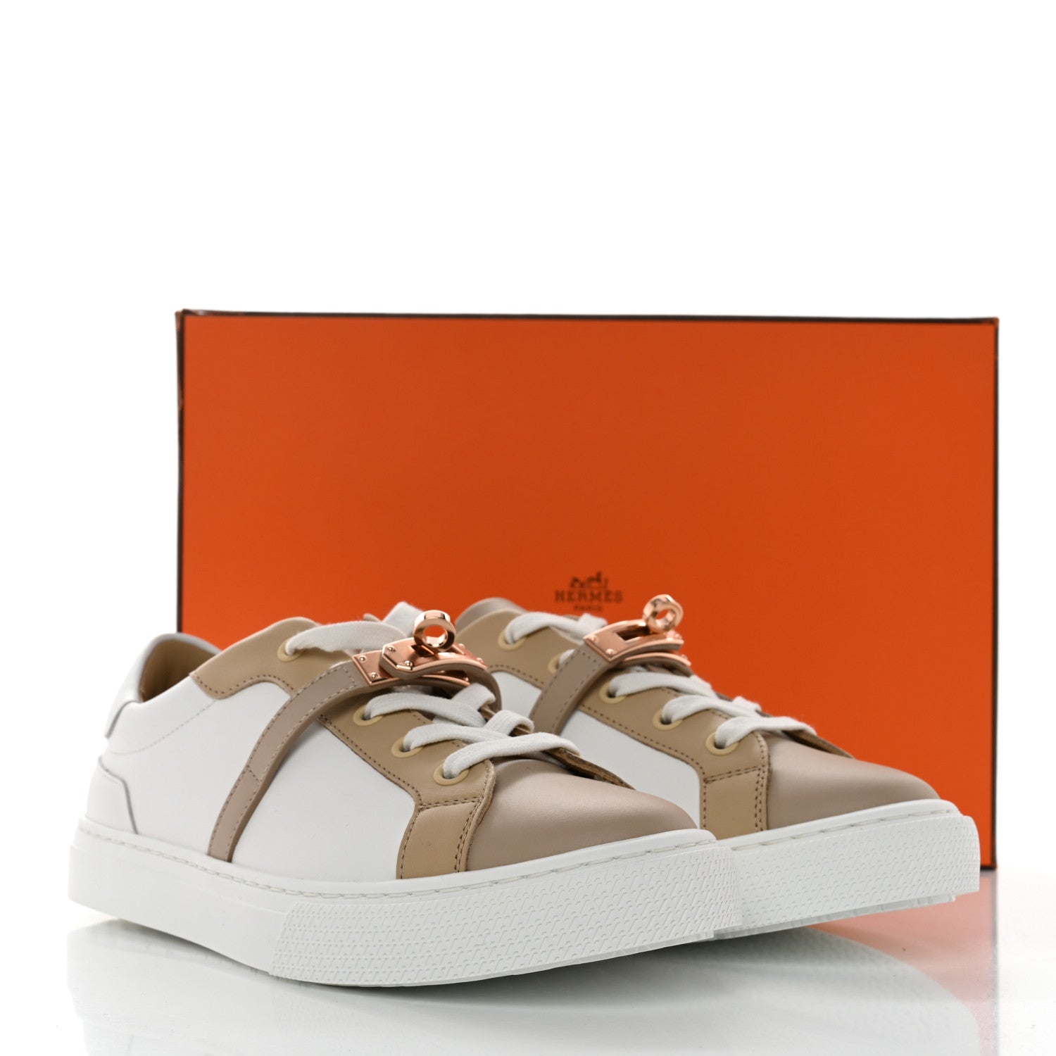 Hermes Calfskin Day Sneakers 37.5 Multicolor White 8 of 8
