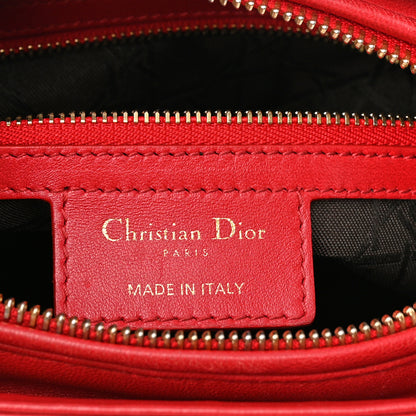 Christian Dior Lambskin Cannage Medium Lady Dior Red 6 of 10