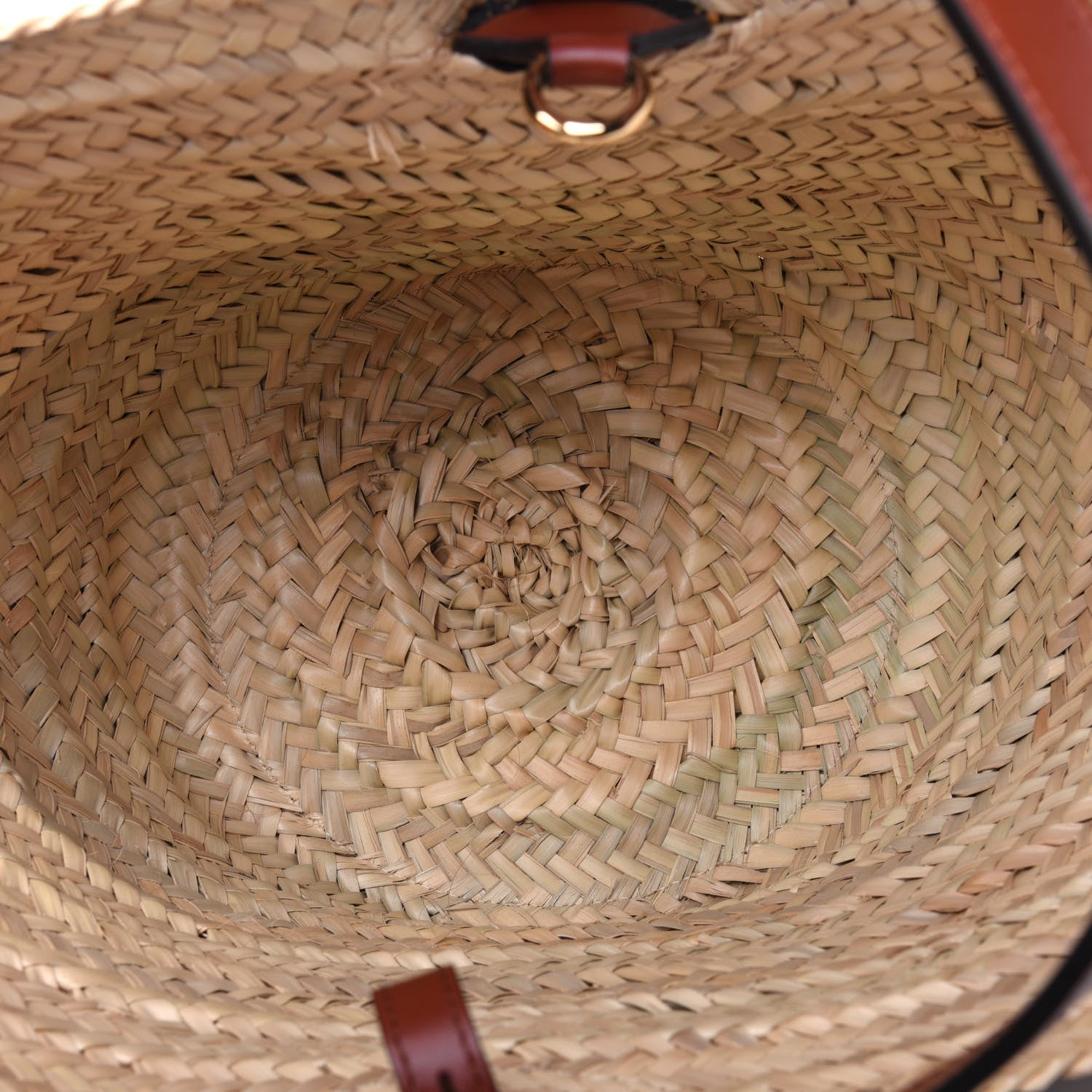 Chloe Smooth Calfskin Raffia Little Horses Medium Panier Basket Black Yellow 6 of 20