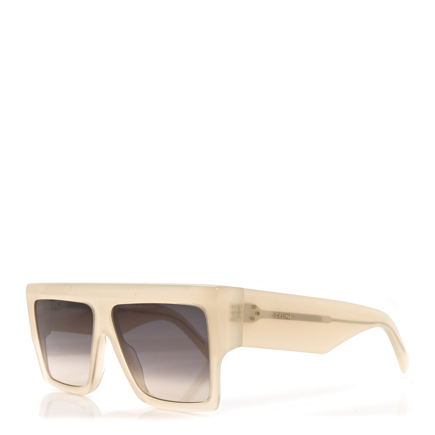 Celine Acetate Flat Top Rectangular Sunglasses CL40092I Transparent White 1 of 7