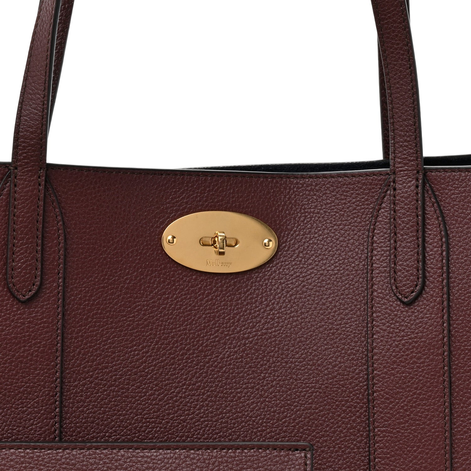 Mulberry Small Classic Grain Bayswater Tote Burgundy Oxford Blue 8 of 10