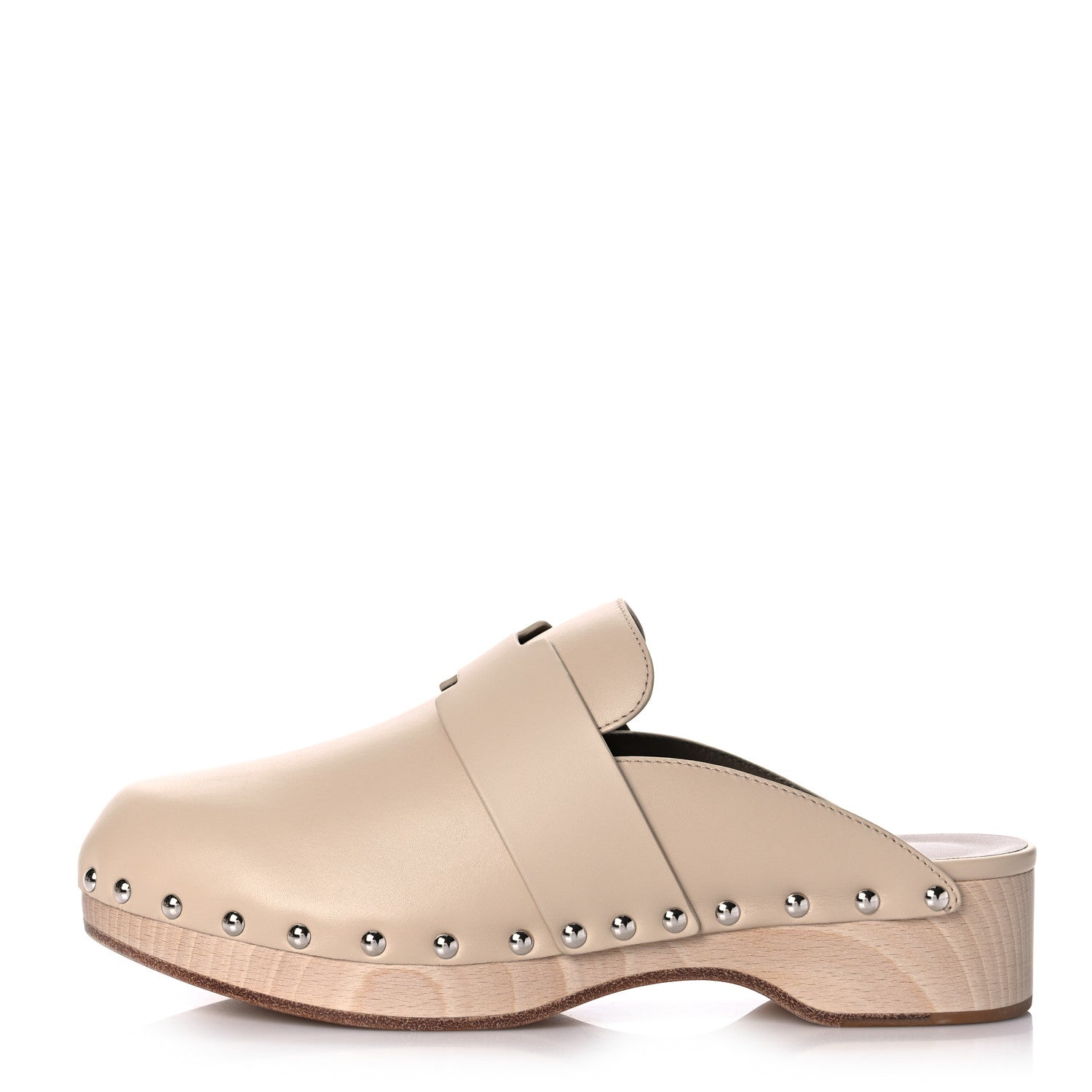 Hermes Calfskin Calya Mules 38 Hetre 1 of 9