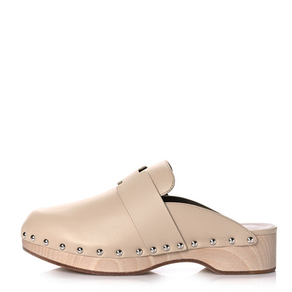 Hermes Calfskin Calya Mules 38 Hetre 1 of 9