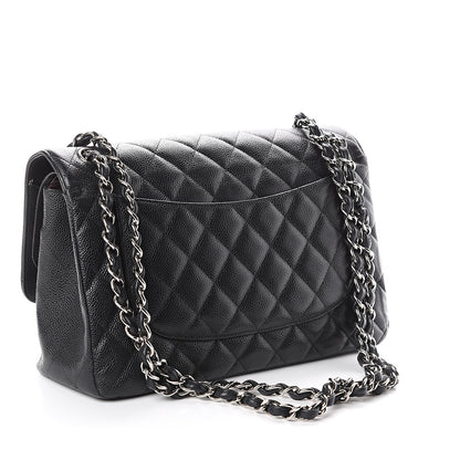 Chanel Caviar Quilted Jumbo Double Flap Black 2 of 9