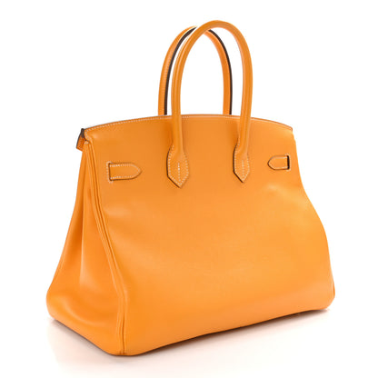 Hermes Epsom Candy Birkin 35 Jaune D'Or Feu 3 of 12