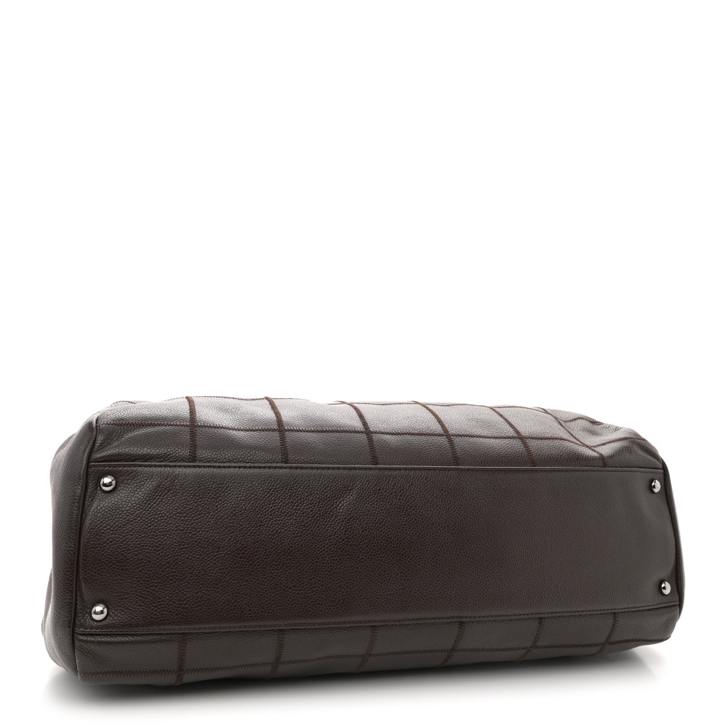 Chanel Caviar Square Stitched Large Satchel Dark Brown 4 of 16