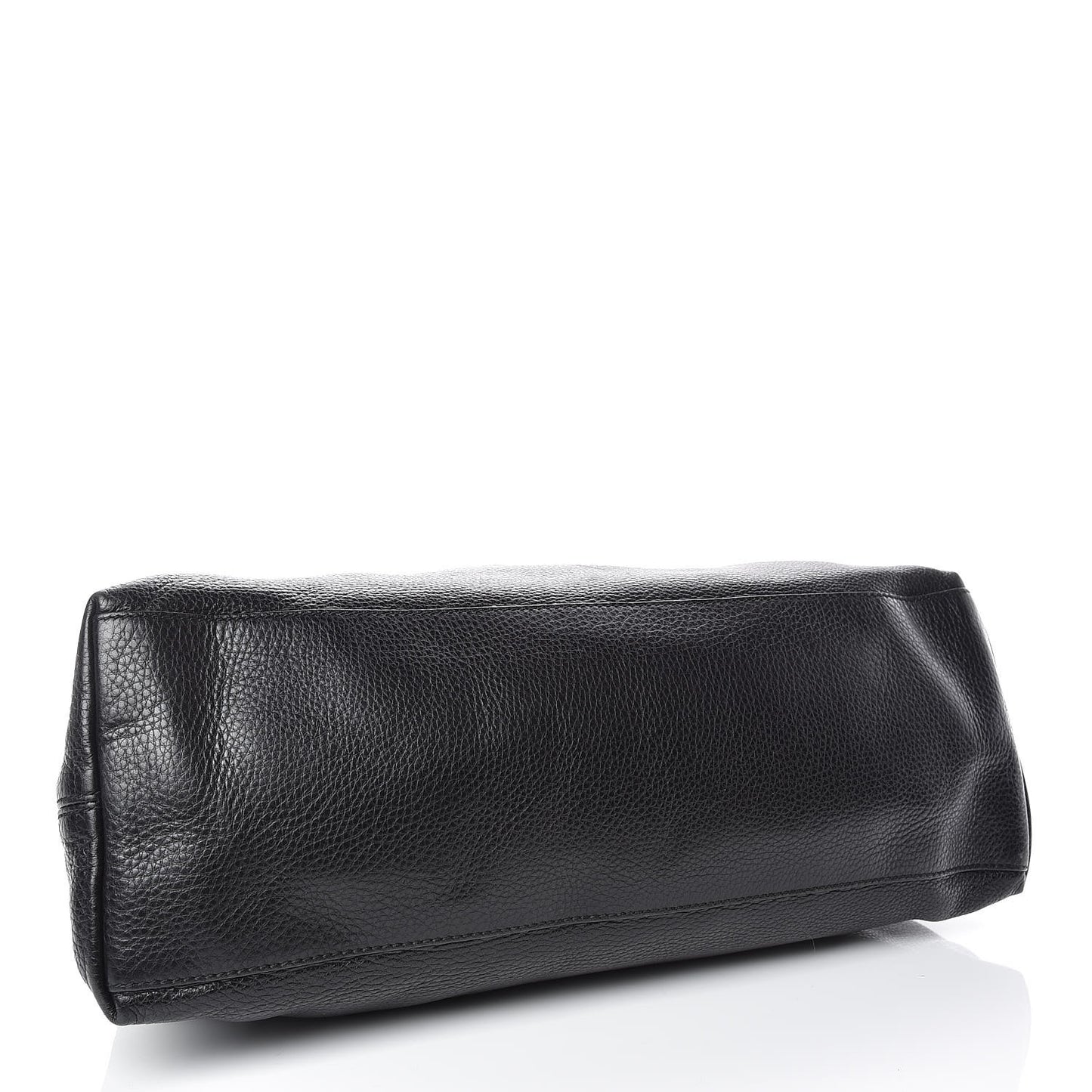 Pebbled Calfskin Large Soho Chain Shoulder Bag Black