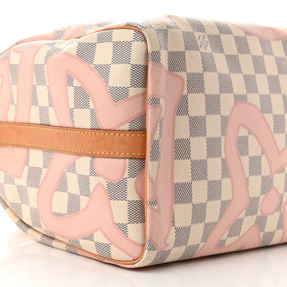 Louis Vuitton Damier Azur Tahitienne Speedy Bandouliere 30 Rose Ballerine 9 of 13