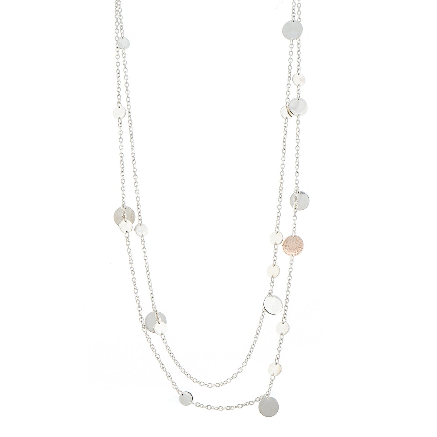 Sterling Silver 18K Rose Gold Confettis Long Necklace