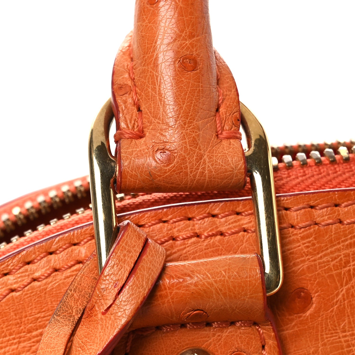 Louis Vuitton Ostrich Alma BB Piment 10 of 15