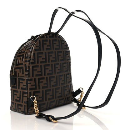 Fendi Vitello Bi-Color FF 1974 Embossed Mini Backpack Maya Black 3 of 10