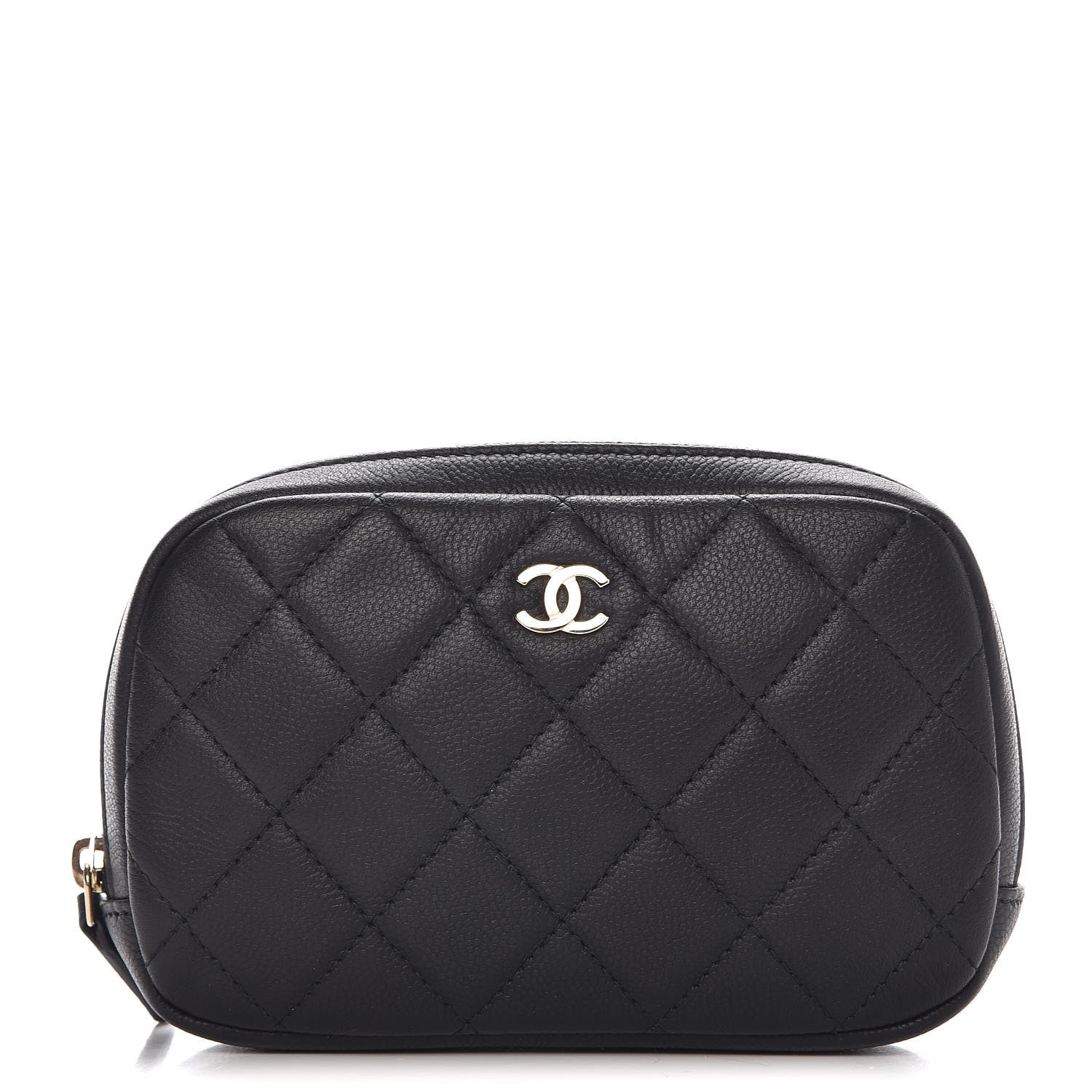 Chanel Caviar Quilted Small Curvy Pouch Cosmetic Case Black 1 of 8