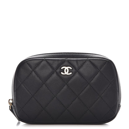 Chanel Caviar Quilted Small Curvy Pouch Cosmetic Case Black 1 of 8