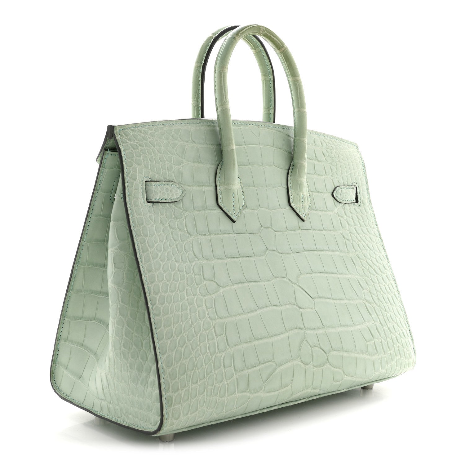 Hermes Matte Alligator Birkin Sellier 25 Vert D'eau 3 of 13