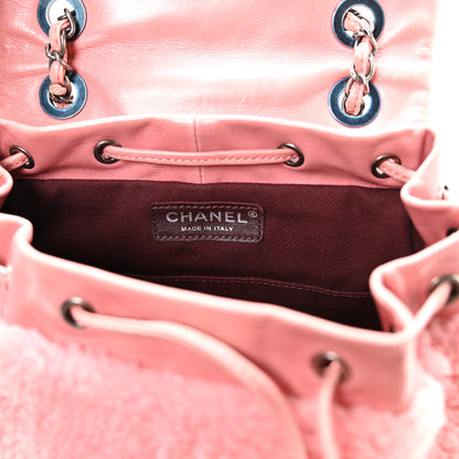 Chanel Glazed Calfskin Shearling Quilted Small Mountain Backpack Pink 6 of 10