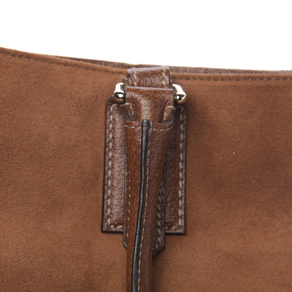 Gucci Suede Calfskin Medium Hasler Tote Brown 14 of 14