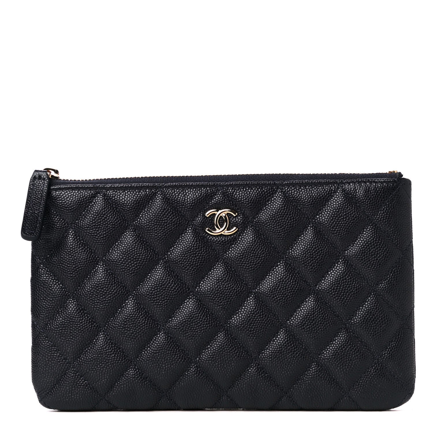 Chanel Caviar Quilted Cosmetic Case Navy Blue 1 of 5