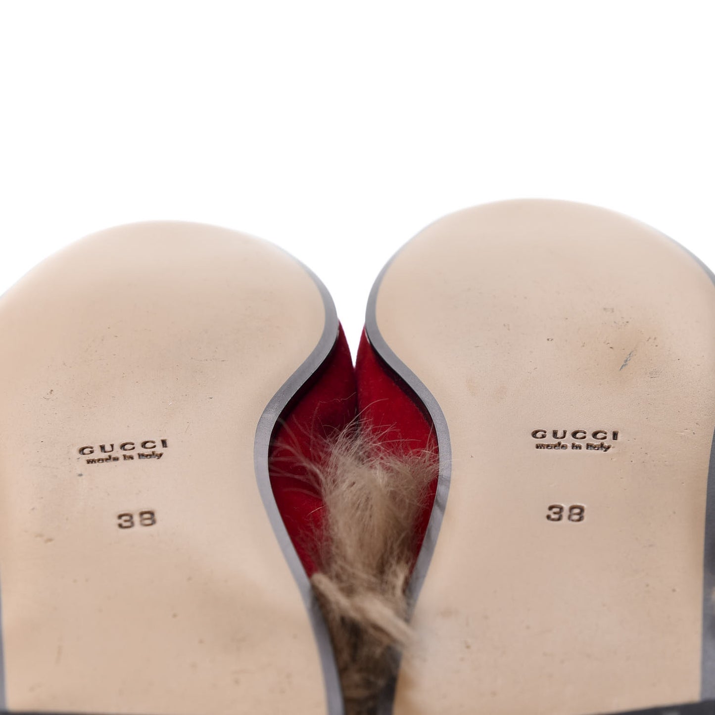 Velvet Fur Womens Princetown Slippers 38 Hibiscus Red