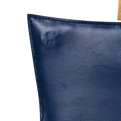 Balenciaga Shiny Calfskin Crocodile Embossed Small Hourglass Top Handle Bag Navy 12 of 14