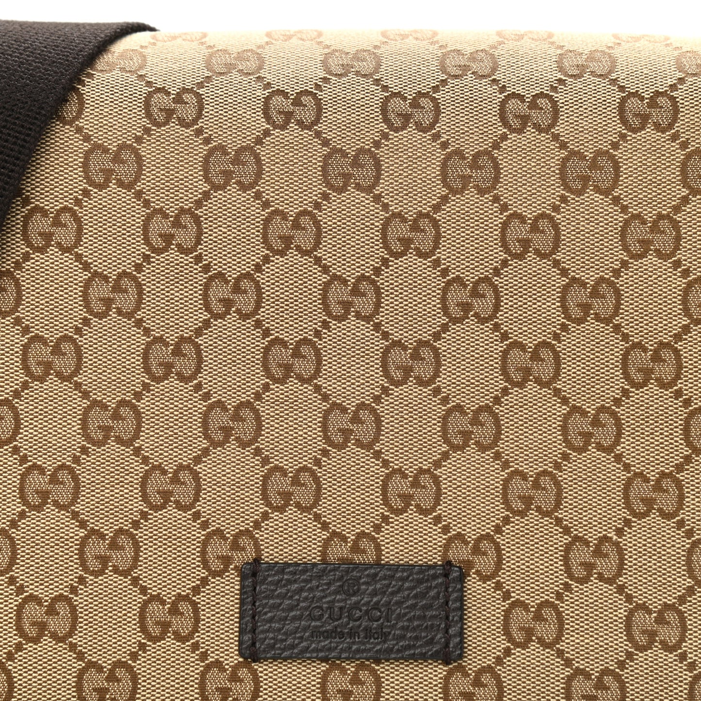 Monogram Flap Messenger Bag Beige Dark Brown