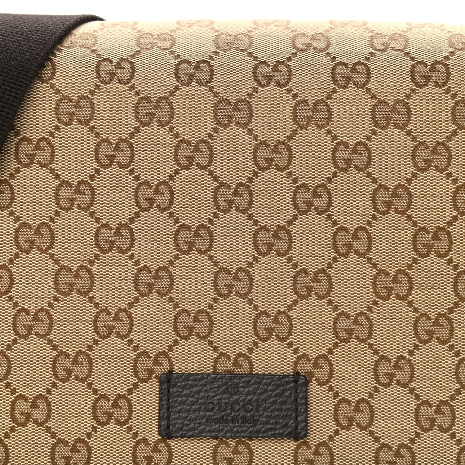 Gucci Monogram Flap Messenger Bag Beige Dark Brown 8 of 11