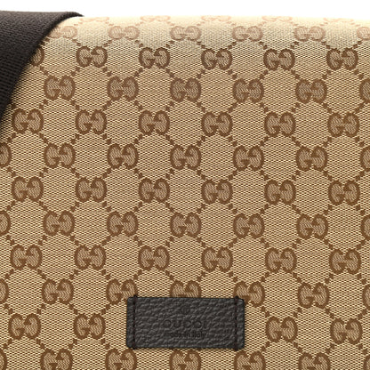 Gucci Monogram Flap Messenger Bag Beige Dark Brown 8 of 11