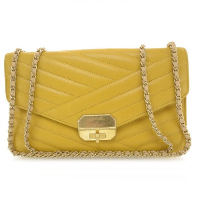 Chanel Calfskin Gabrielle Chevron Flap Yellow 1 of 8