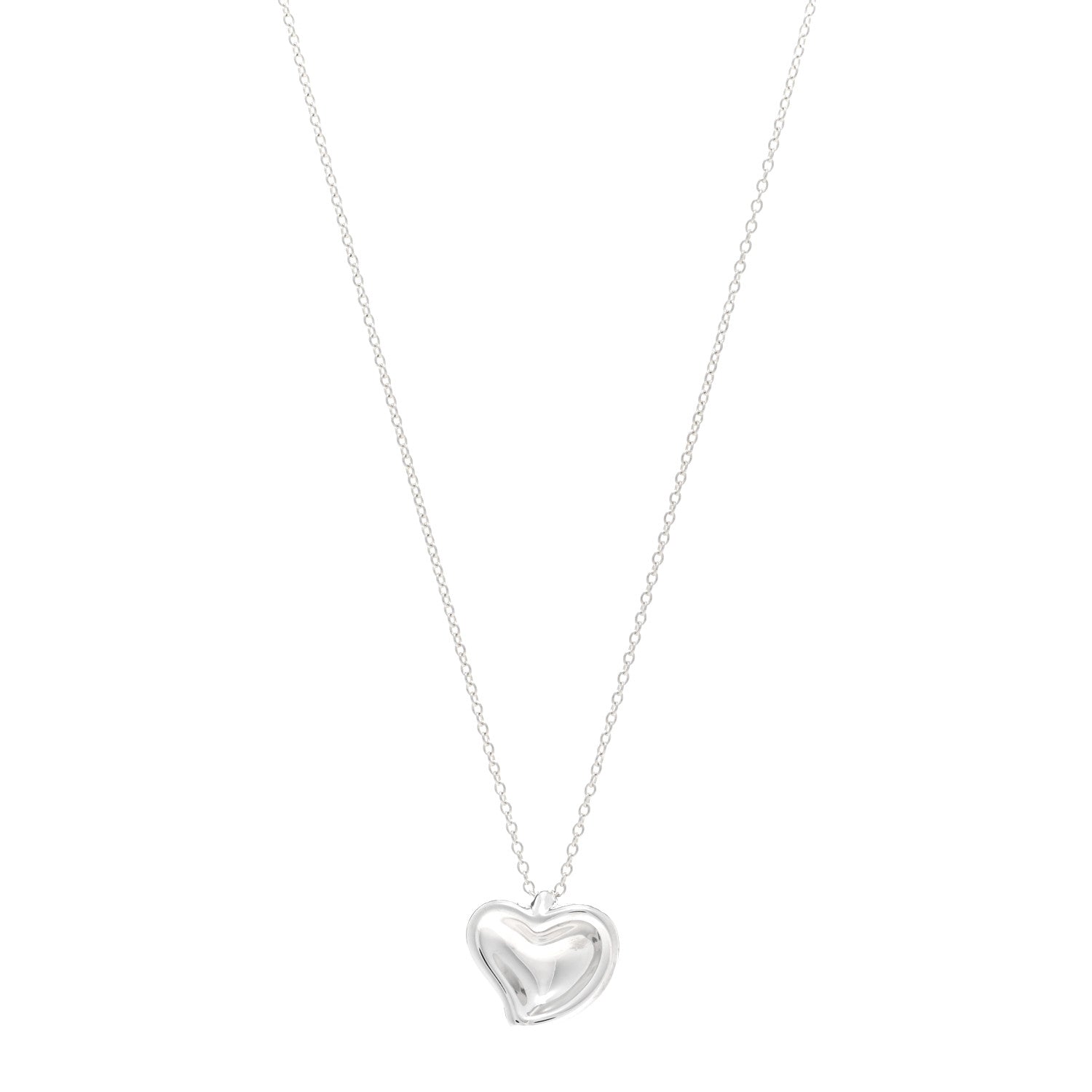 Tiffany Sterling Silver Elsa Peretti Full Heart Pendant Necklace 1 of 4