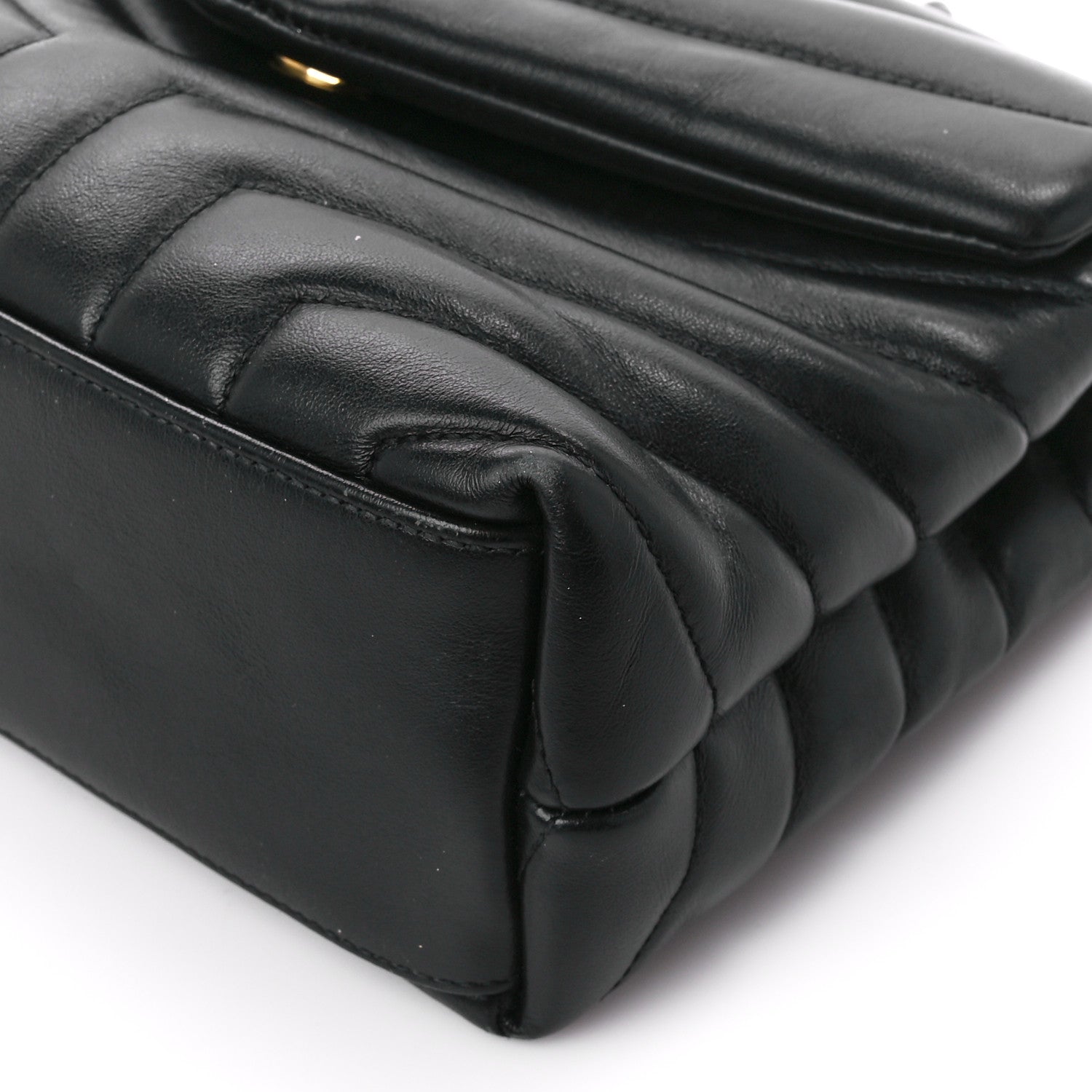Saint Laurent Calfskin Y Quilted Monogram Small Loulou Chain Satchel Black 11 of 17