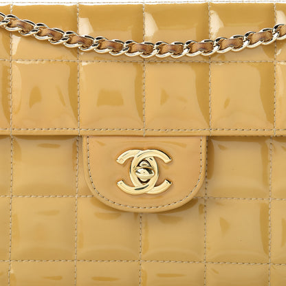 Chanel Patent East West Chocolate Bar Flap Beige 9 of 19