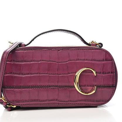 Chloe Calfskin Crocodile Embossed Mini C Vanity Bag Crushed Violet 10 of 10
