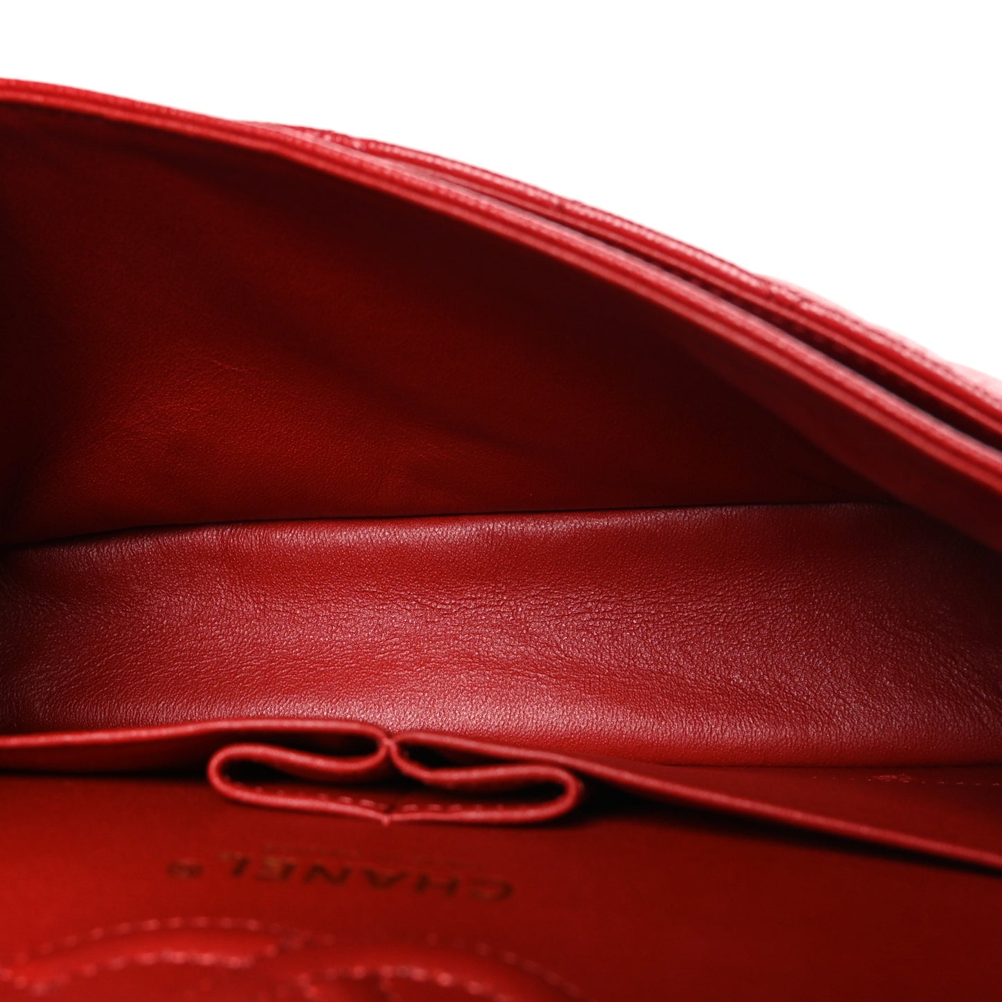 Caviar Quilted Small Double Flap Red