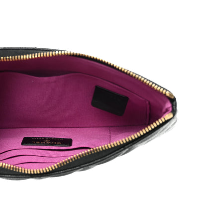 Chanel Caviar Quilted Small CC Cosmetic Case Black 6 of 8