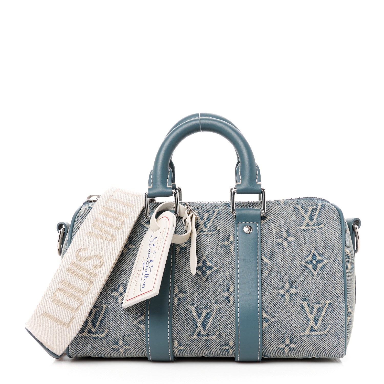Louis Vuitton Monogram Washed Denim Keepall Bandouliere 25 1 of 11