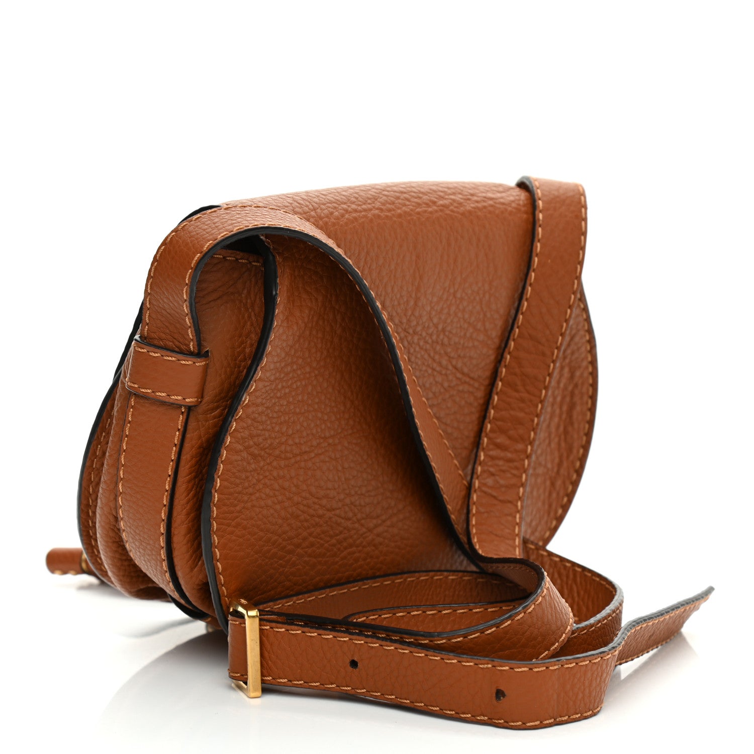 Chloe Calfskin Mini Marcie Round Crossbody Bag Tan 3 of 14